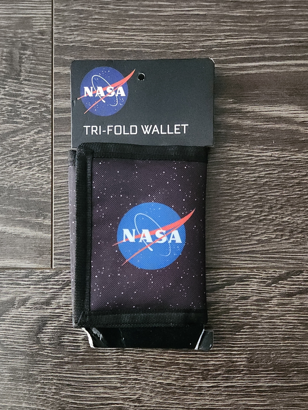 NASA Tri-Fold Wallet - Black with Blue Logo